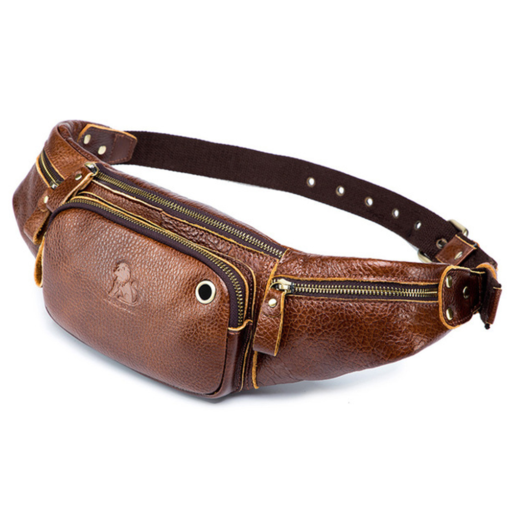 Men's Genuine Leather Waist Packs Chest Bag