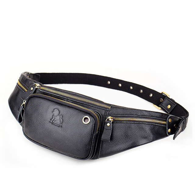 Men's Genuine Leather Waist Packs Chest Bag - Image 3