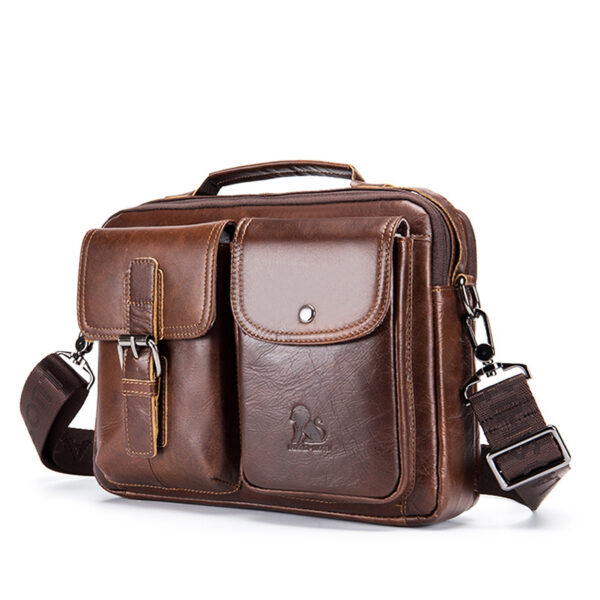 Men's genuine leather shoulder retro bag