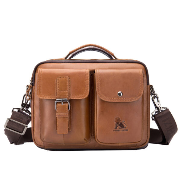 Men's genuine leather shoulder retro bag - Image 3