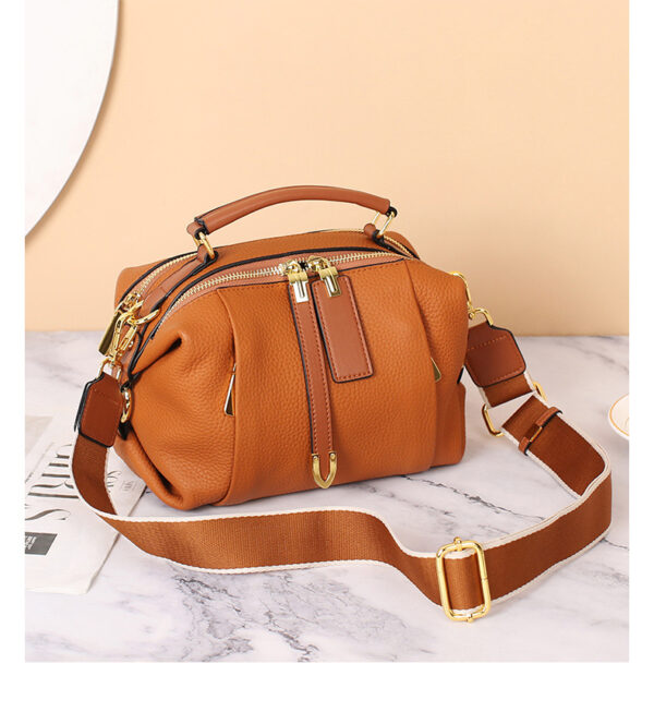 women Genuine Leather Fashion Boston Bag - Image 2