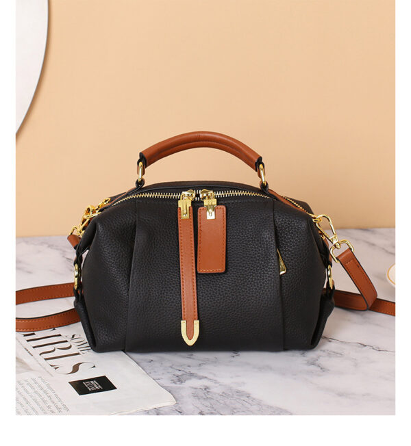 women Genuine Leather Fashion Boston Bag - Image 3