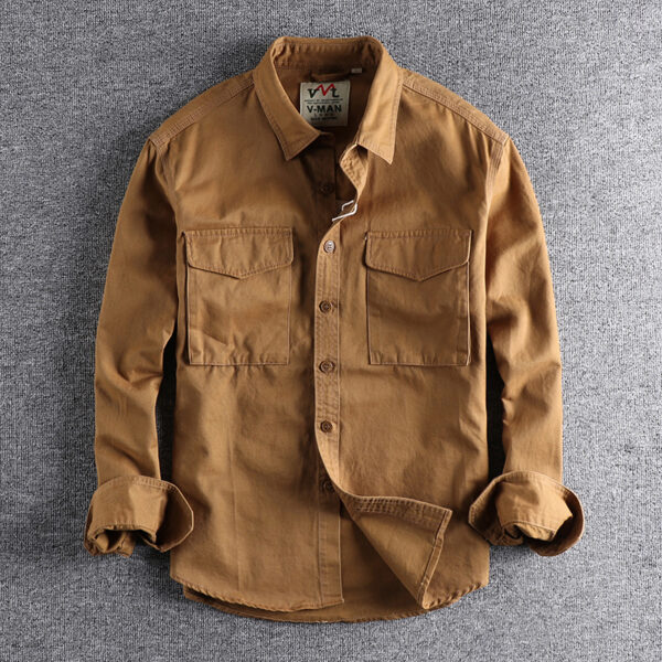 Men's Japan Style Retro Wash Work Shirt