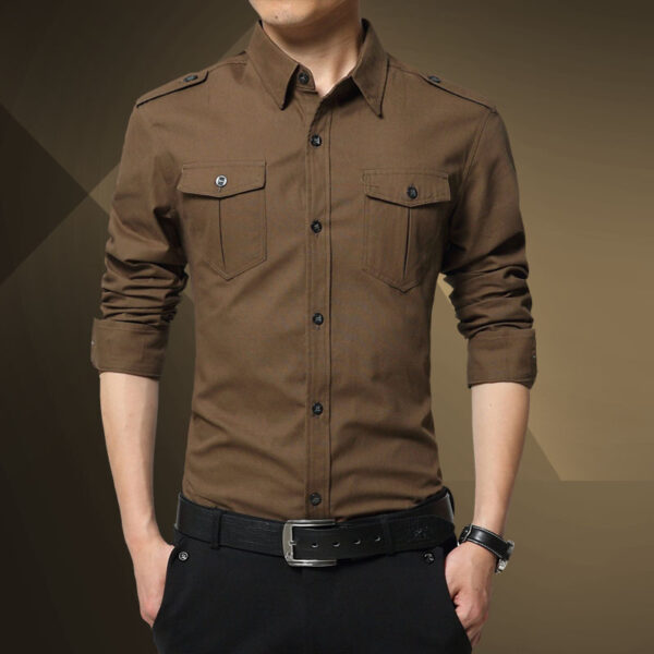 Pure Cotton American Style soldier men's Shirts - Image 2