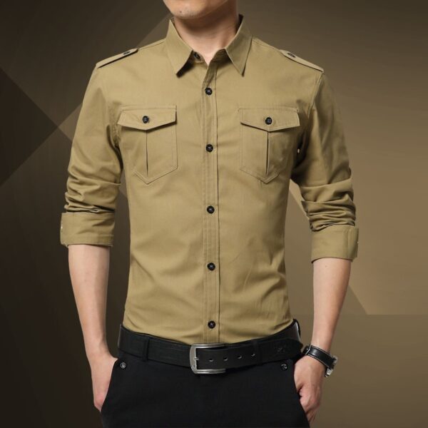 Pure Cotton American Style soldier men's Shirts - Image 4